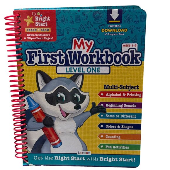 Bright Start My First Workbook Level One Ages 3-5 Multi-Subject Spiral-Bound Inc - Picture 1 of 3